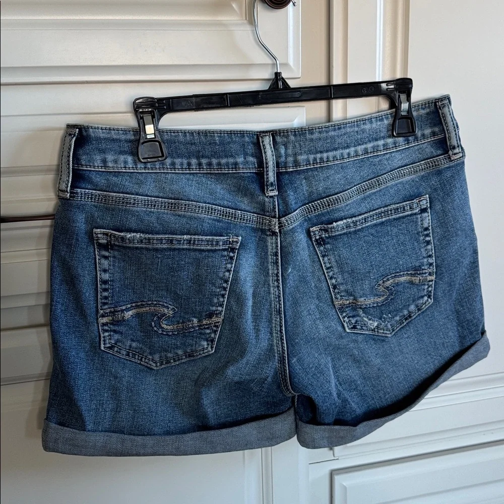 Silver Jeans Distressed Blue Jean Shorts